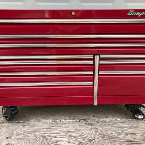 Candy Apple Red w/ Chrome Trim 68″ EPIQ KETN682 w/ Speed Drawer.