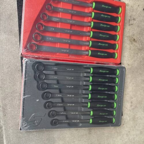 Snap-on Tools USA SEALED 13PC Metric SAE Soft Grip Box End Wrench Set Green
